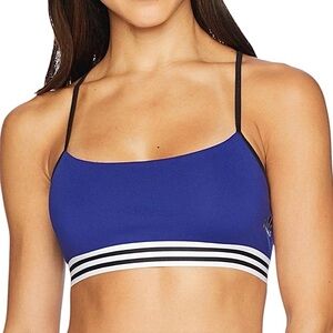 Adidas Crossback Low Impact Blue Band Sports Bra Size Small